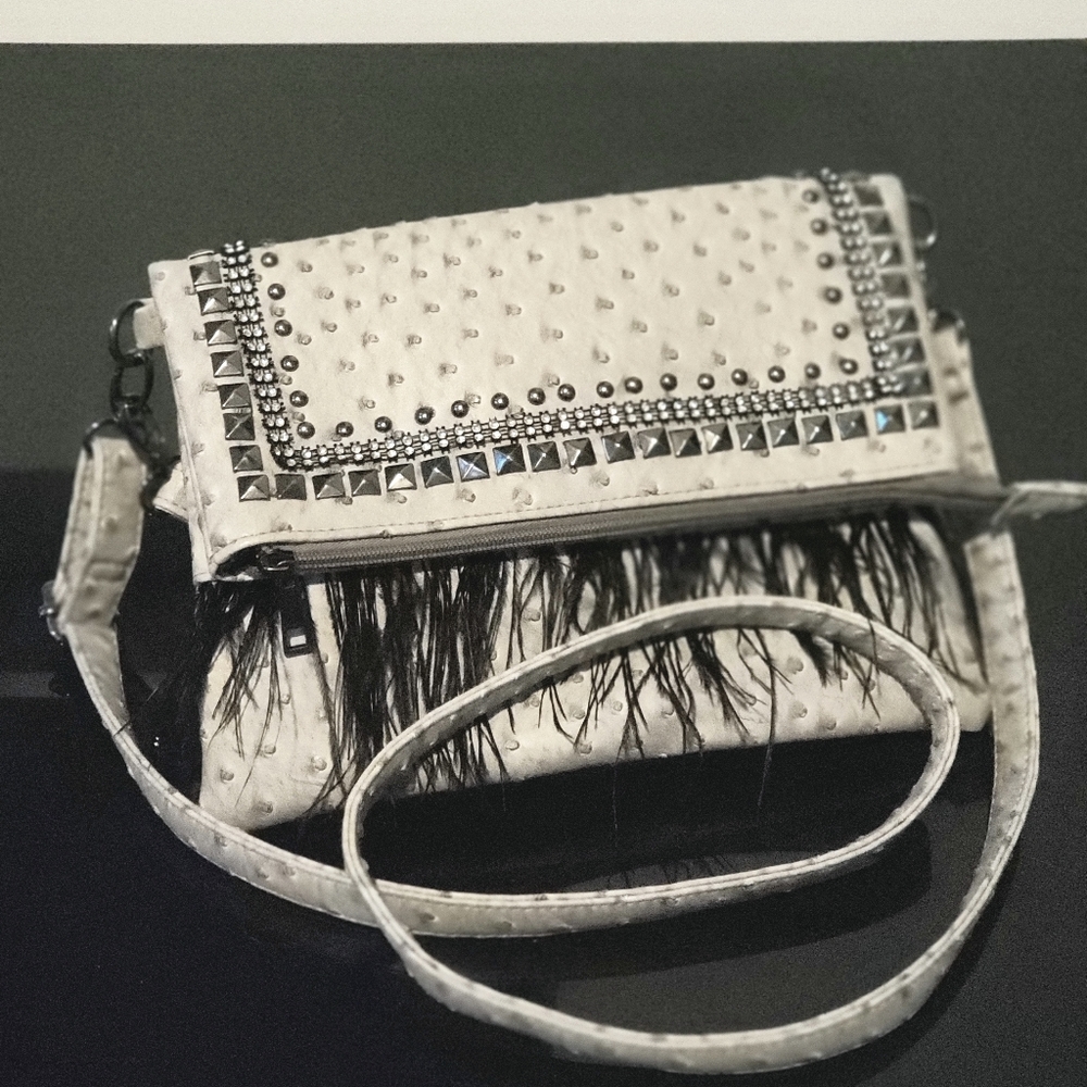 Faux Ostrich cross-body bag